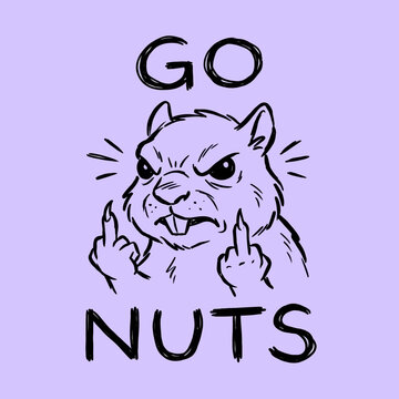 angry squirrel giving middle fingers.