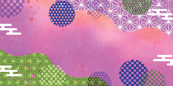 Japanese style colorful abstract pattern background