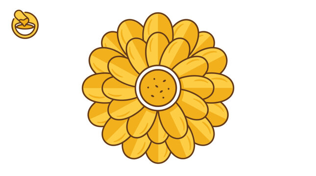 Yellow sunflower shaped cookie pastry logo design.