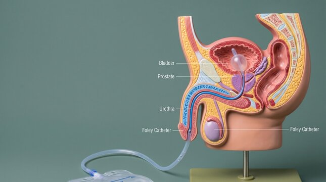 Anatomical Model of Male Reproductive and Urinary System for Medical Education.