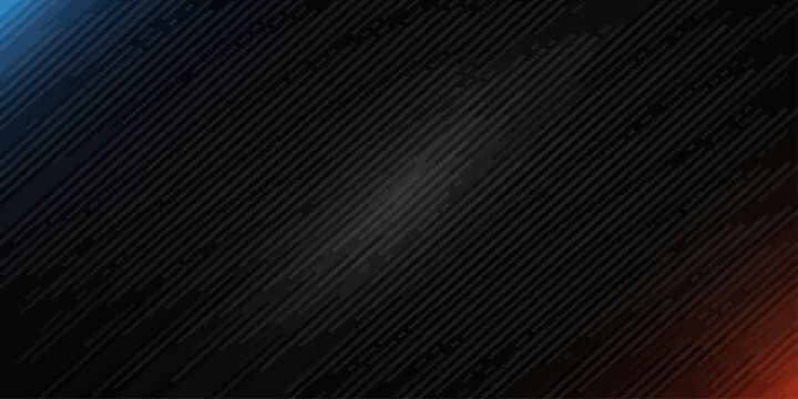 Dark background with diagonal lines in red and blue light, textured with abstract patterns.