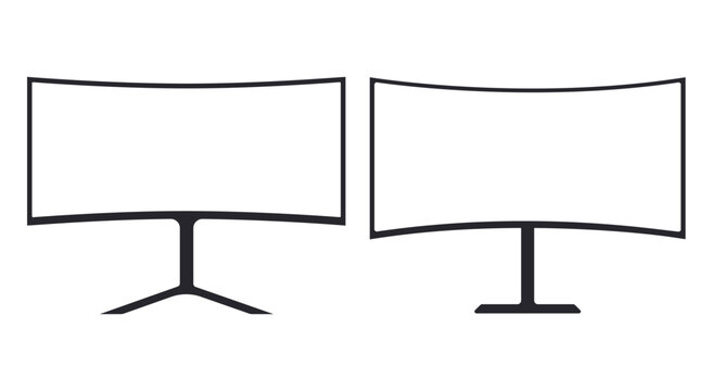 Modern computer curved monitor illustration