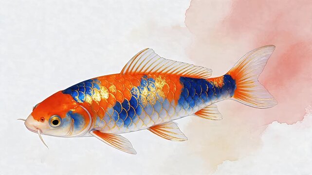 Colorful ornamental fish on soft background