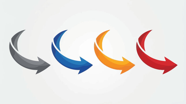 Four colorful arrows pointing right in a sequence on white background