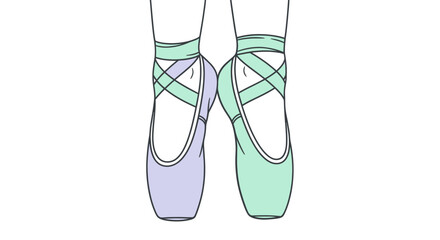 Ballet Pointe Shoes Vector Illustration © Duniastock