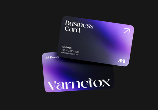 Floating Business Card Mockup on Dark
