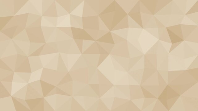 Beige low poly triangle facets shifting, geometric seamless loop tech background