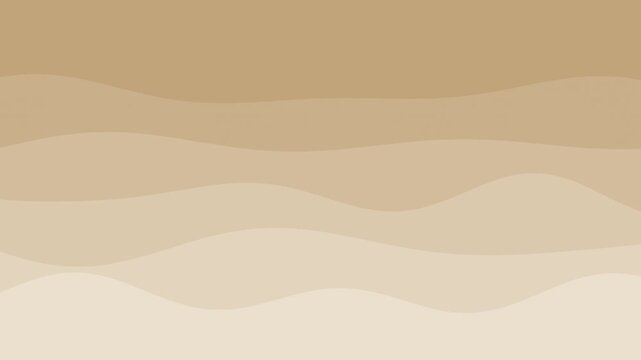 Beige paper cut layered waves moving in parallax, soft seamless loop background