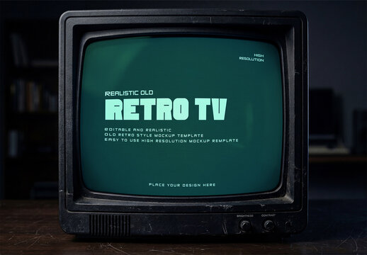 Old Retro TV Mockup