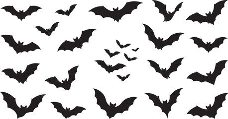 Fototapeta premium Spooky halloween bats silhouette collection perfect for october 31st decorations party supplies and graphic design