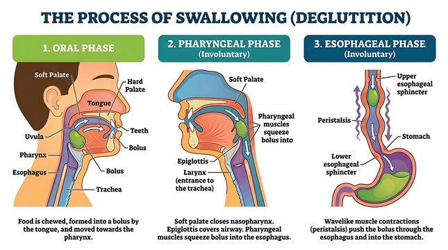 Oral, Pharyngeal, and Esophageal Processes Explained Visually