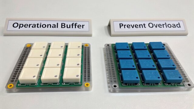 Detailed View of Circuit Boards for Operational Buffer and Prevent Overload Concepts in Electronics Engineering