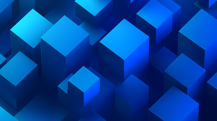 Obraz premium Abstract Blue Cubic Geometric Pattern