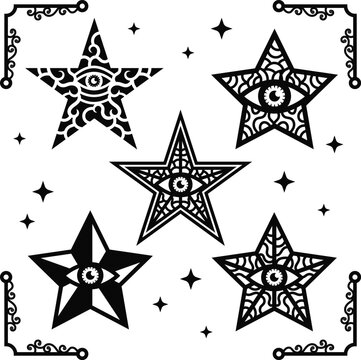 set of stars vector element
