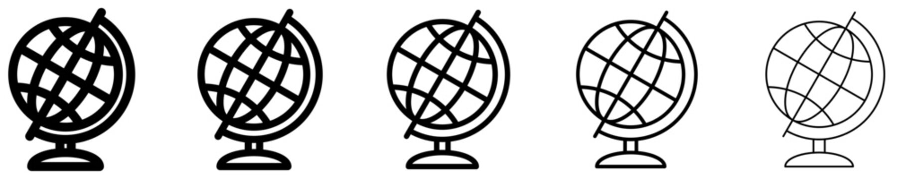 World globe line icon for geography and travel. Vector illustration.