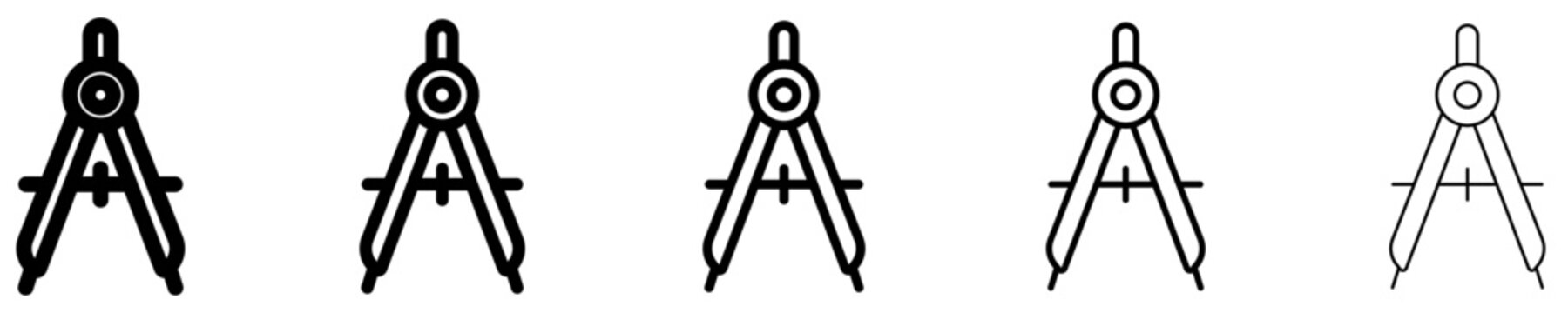 Geometric compass flat icon for drawing and education. Vector illustration.