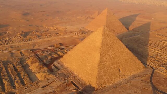 Great Pyramid of Giza Aerial View Giza Egypt &mdash; 4K Horizontal footage