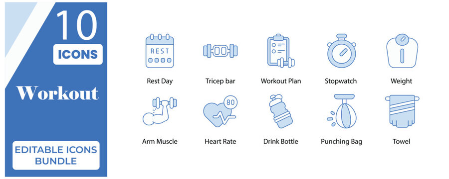 Workout Editable Icons Bundle