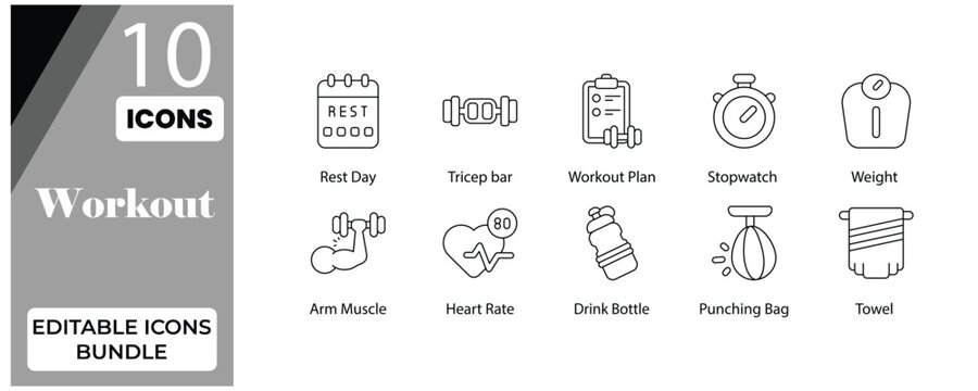 Workout Editable Icons Bundle