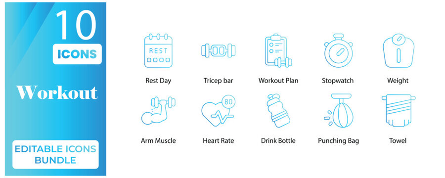 Workout Editable Icons Bundle