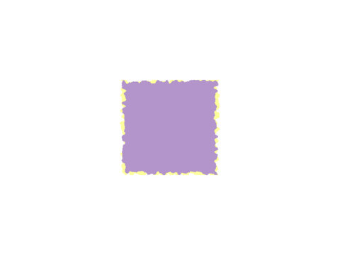 A purple square shape with a textured yellow border on a plain background