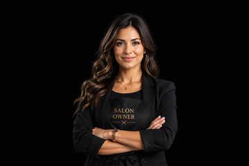 Obraz premium A smiling woman in a black blazer with 