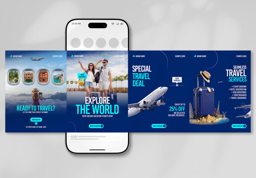 Travel Agency Social Media Post Carousel