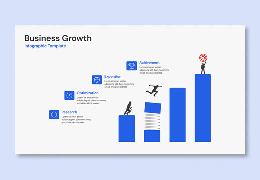 Business Growth Infographic Template 4 Steps for Success Concept