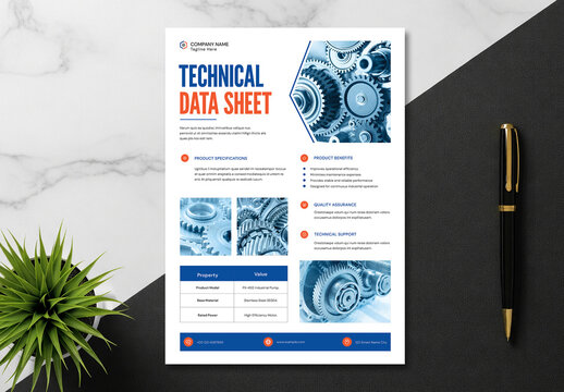 Industrial Technical Specification Data Sheet Template