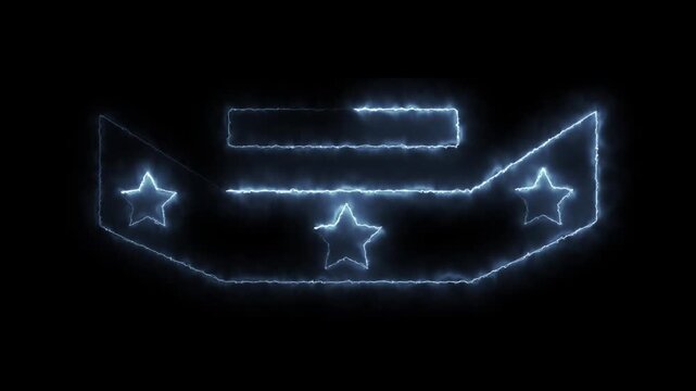 3 star banner template glowing neon light animation blue white color
on black background, 4k video glowing Border Animation,  Rectangular Frame Background,