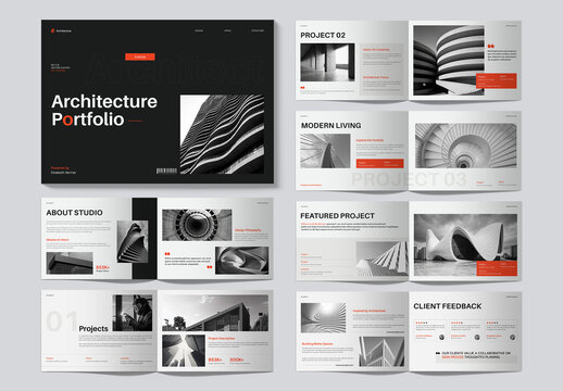 Modern Architecture Portfolio Brochure Landscape Layout