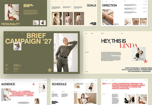Minimal Fashion Campaign Presentation Template for Creative Agency and Brand Brief