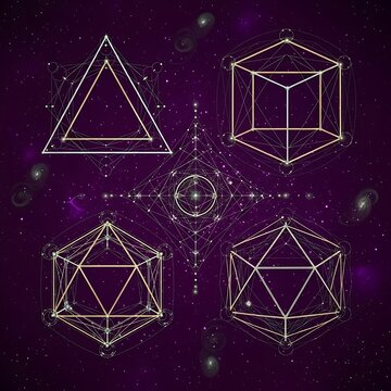 Geometric crystal structure with purple glow.