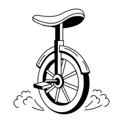 A hand drawn style illustration of a monocycle © Vectors Market