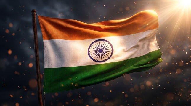 AI generated creative illustration with Indian flag concept