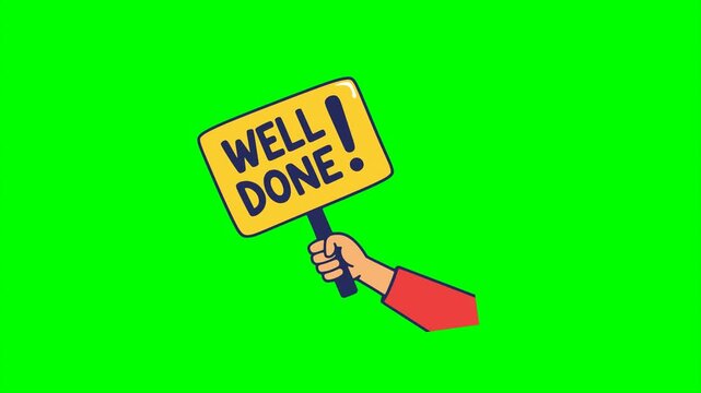 hand holding well done sign motivation hope optimism animation HD 4K