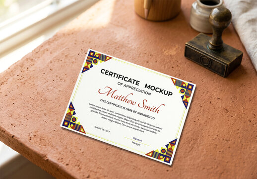 Certificate of Appreciation Mockup
