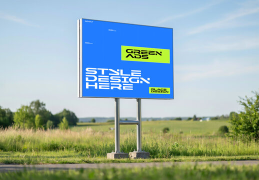 Green Outdoor Billboard Mockup