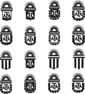 Vintage afa emblem collection with sunburst design