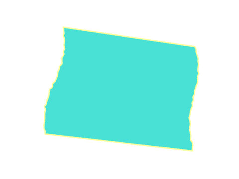 Cyan shape representing the geographic outline of the state of oregon