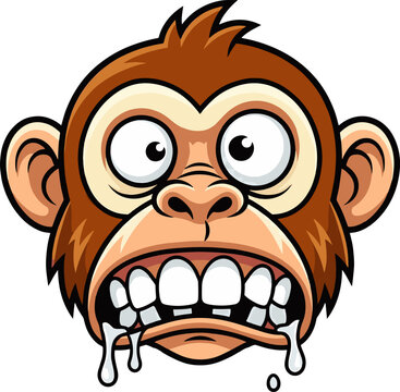 Funny Monkey vector clip art illustration isolated on white background