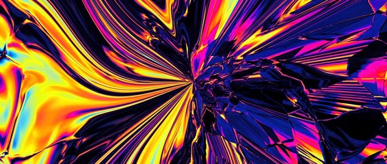 Obraz premium Abstract energy field distortion with neon colors and glitch art effects.