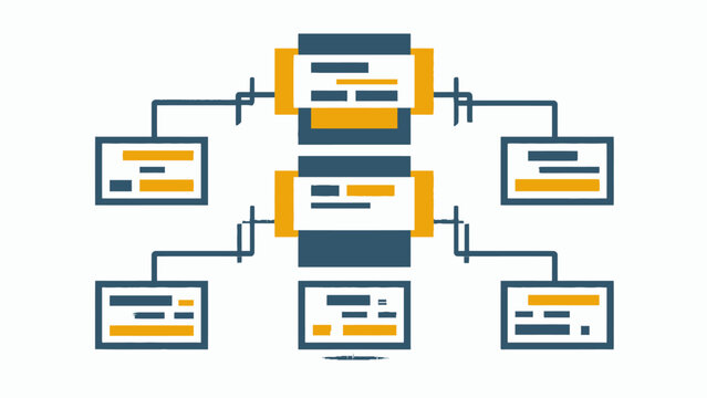 Flat hierarchical website sitemap flowchart diagram.