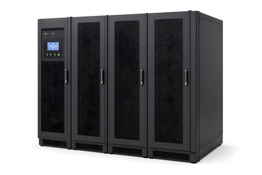 Industrial UPS system isolated on white background