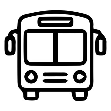 Isolated black bus front view icon