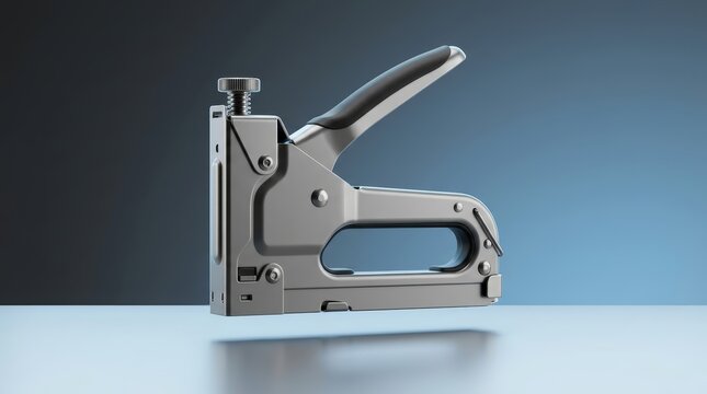 Hand stapler 3D render fastening tool engineered for staple installation material joining office work and workshop applications