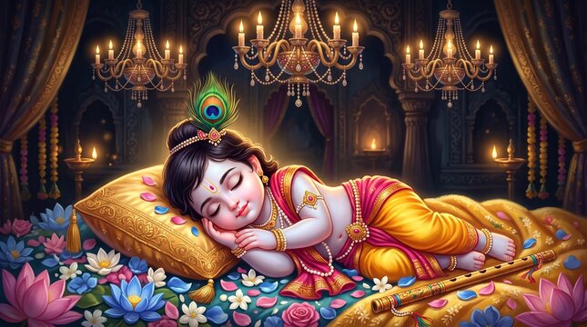 Sleeping krishna wallpaper baby krishna images krishna janmashtami krishna art hd wallpaper