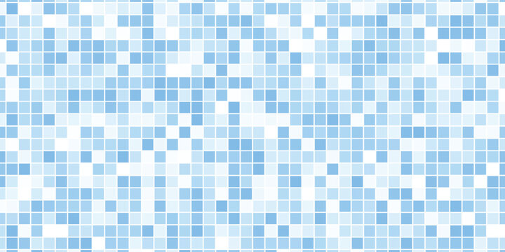 Tiles background. Blue seamless mosaic with gradient. Tile pattern for bathroom, pool or spa design. Clean relaxing background for decor or promotional material.