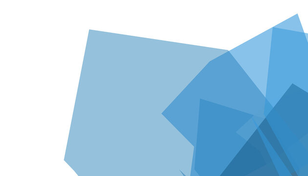 Abstract geometric shapes PNG - Blue translucent polygons, overlapping rectangles, layered squares, crystal forms. Modern digital art, minimalist tech design. For web, presentation backgrounds.