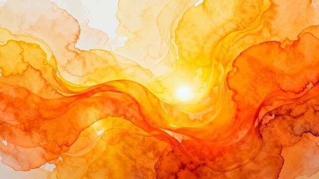 Abstract swirling orange and yellow patterns